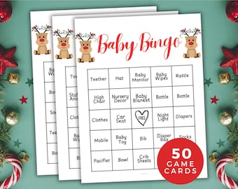 Christmas Baby Shower Bingo Game Kit - 25 Cards For Holiday Gender Reveal Party - View #8