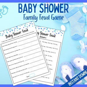 Baby Shower Feud, Baby Shower Family Feud Game, Baby Feud Game, Baby Shower Family Feud Quiz, Mother To be Party Game, Baby Family Feud