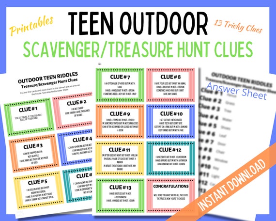 teen-scavenger-hunt-treasure-hunt-outdoor-clues-teen-clues-etsy-india