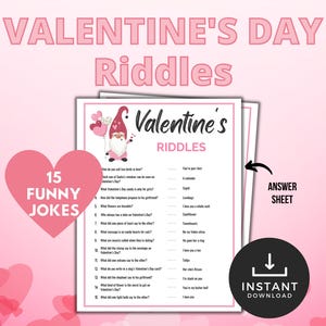 Adivinanzas de San Valentín para niños, chistes de San Valentín para imprimir, juegos de San Valentín para niños, actividades de San Valentín para niños, juegos de fiesta de San Valentín