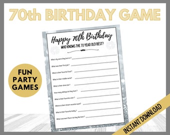 70th Birthday Party Games - Etsy