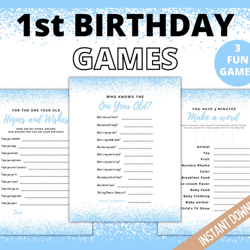 First Birthday Party Games Who Knows the One Year Old Hopes - Etsy