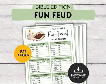 Bibel-Spaß-Feud-Spiel, Bibelarbeit für Kinder, Jugendliche, Erwachsene, Sonntagsschulspiele, Kirchenspiele, Jugendgruppenspiele