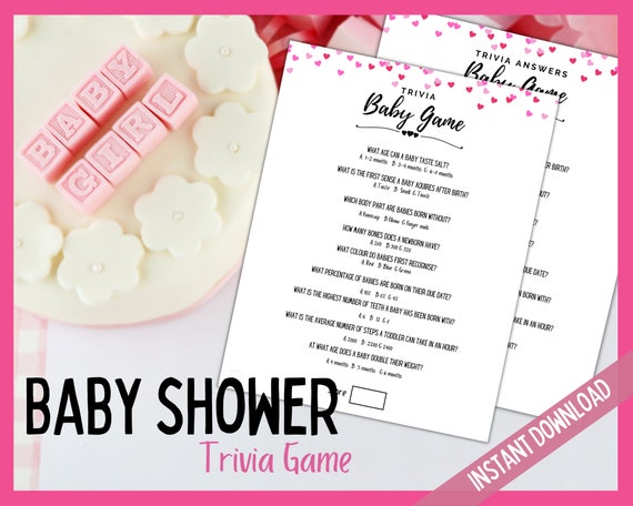 Questions Game Baby Shower Quiz Rustic Baby Shower Trivia Game 