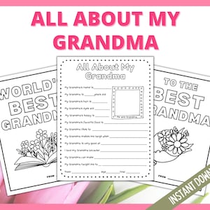 Alles über meine Oma, Malkarte für Oma, Grand Kids Geschenk Alles über Oma, Alles über Oma Geschenk, Muttertagsgeschenkidee