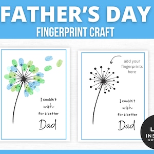 Art d'empreintes digitales pour la fête des pères, création d'empreintes digitales pour papa, cadeau pour papa, art pour la fête des pères, carte de fête des pères, grand-père, cadeau d'anniversaire