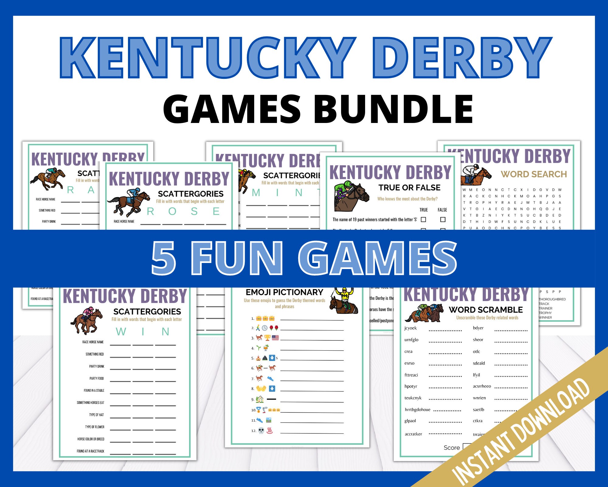 kentucky-derby-printable-games-bundle-triple-crown-party-games-horse-race-printable-game-kentucky-derby-party-games-download-etsy for Free Printable Kentucky Derby Games Kentucky Derby Printable Games Bundle, Triple Crown Party Games, Horse Race Printable Game, Kentucky Derby Party Games, Download - Etsy for Free Printable Kentucky Derby Games