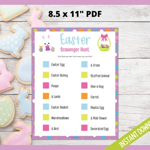 Easter Scavenger Hunt for Kids, Easter Fun, Easter Activity, Easter Party Games, Kids and Tween Party Games, Children Easter Printable Game image 3