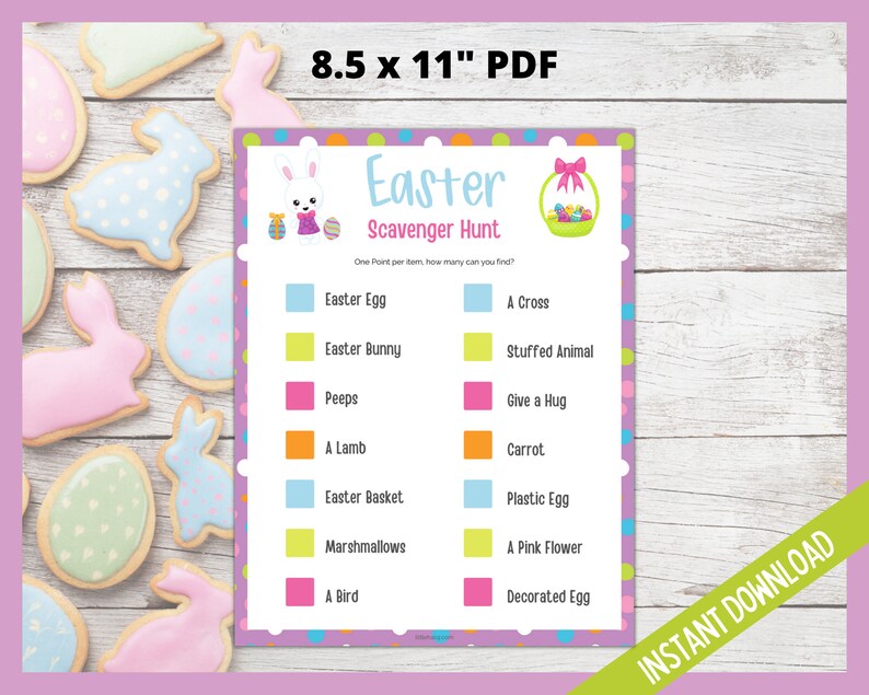 Easter Scavenger Hunt for Kids, Easter Fun, Easter Activity, Easter Party Games, Kids and Tween Party Games, Children Easter Printable Game image 3