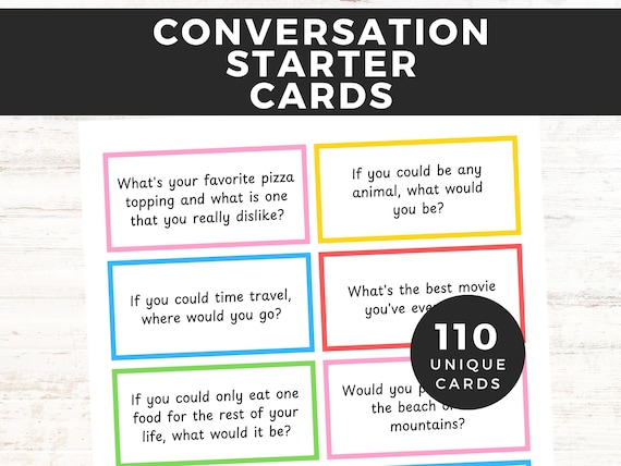 Conversation Starter Question Cards, Would you Rather, Road Trip game, Dinner Party Ice breaker, Family Questions, Teen, Kids