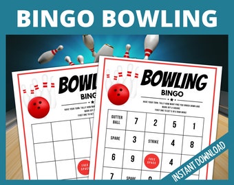 Printable Bowling Bingo Card, Kids Bowling Party, Party Game Cards for Kids, Tweens and Teens, Bowling Sheet, Bowling Score Sheet