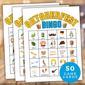 Oktoberfest Bingo, Beer Festival Activity, 50 Printable Oktoberfest Bingo Cards, German Party, Oktoberfest Themed Party Games, Celebration