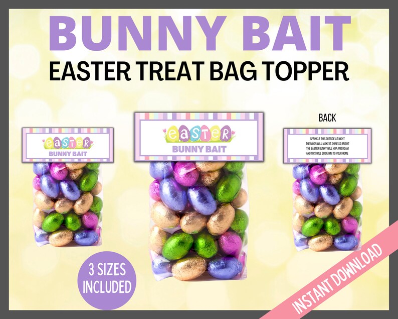 Easter Bunny Bait Printable Treat Bag Topper, Kids Easter Bunny Card, Easter Favor, Easter Gift Tags, Easter Cards, Printable Candy Topper image 6