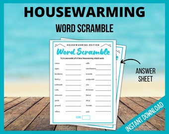 Housewarming Printable Game, Housewarming Word Scramble, New House, Housewarming Party Games, Homeowner game, Icebreaker Game