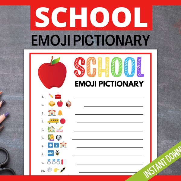 Back to School Emoji Pictionary, Classroom Activity, School Game for Kids, Icebreaker Game, First Day of School Game, Teacher Resource