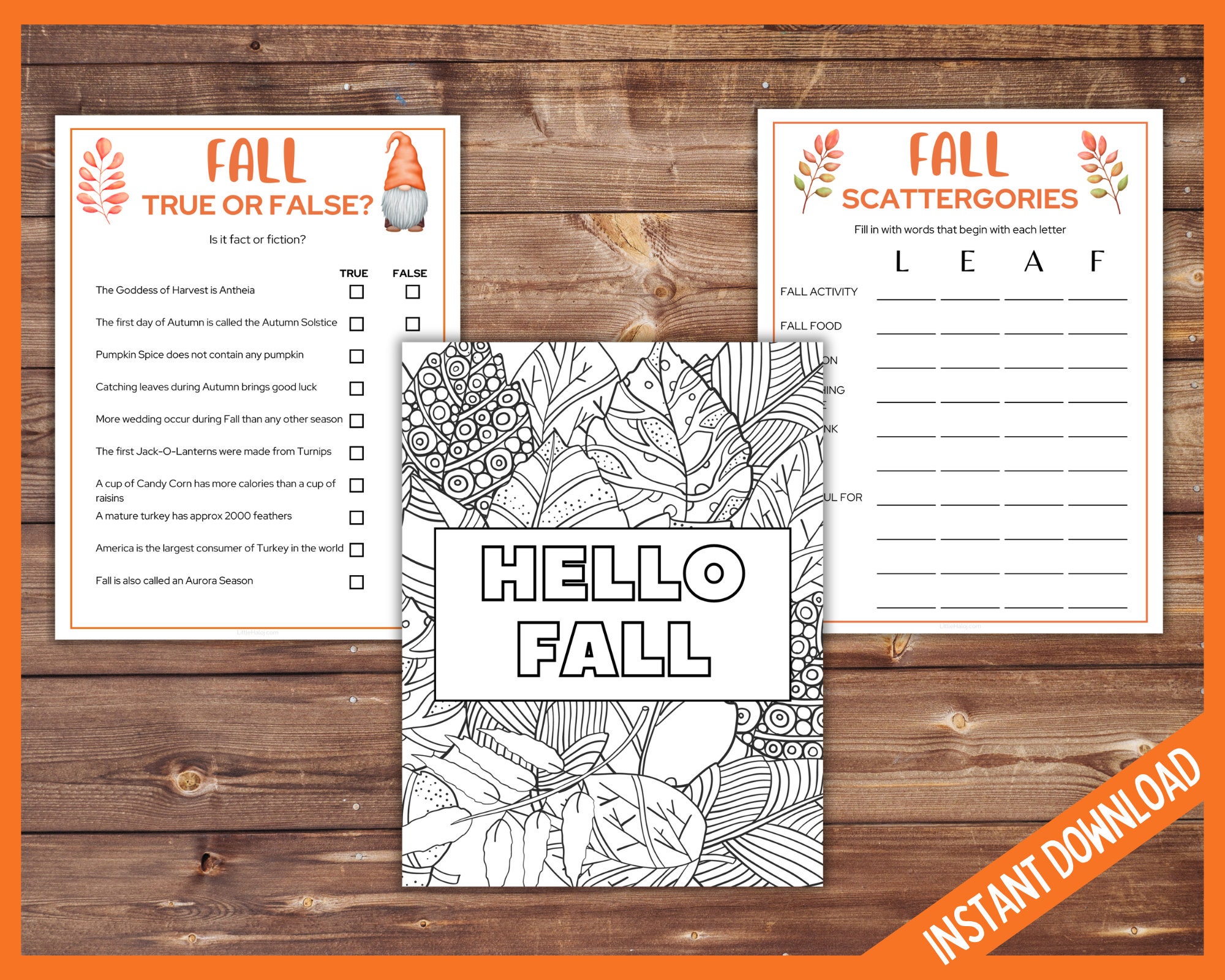 Fall Games Bundle, Printable Autumn Activity, Fall Time Fun ...