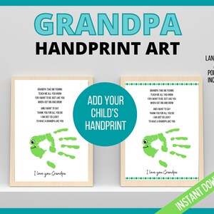 Grandpa Handprint Poem, Kids Handprint Art, Grandkids Handprint Art, Father&#39;s Day Gift for Grandpa, Grandpa Birthday