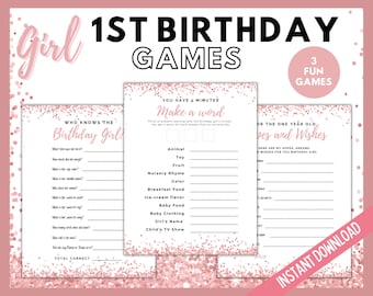 Juegos de fiesta de primer cumpleaños para niñas, quién conoce a la cumpleañera, juego de fiesta de esperanzas y deseos, juego de palabras, juegos de fiesta de primer cumpleaños