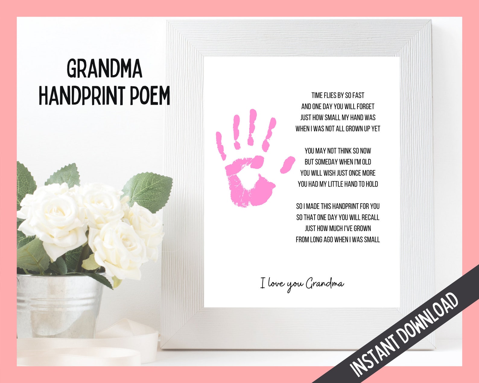 Grandma Handprint Poem Handprint Poem Gift for Grandma From Etsy