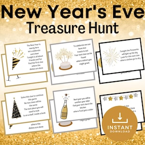 New Year&#39;s Eve Scavenger Hunt, New Year&#39;s Eve Treasure Hunt, New Years Treasure Hunt, NYE Party Games, Indoor Treasure Hunt, Kids Party Game