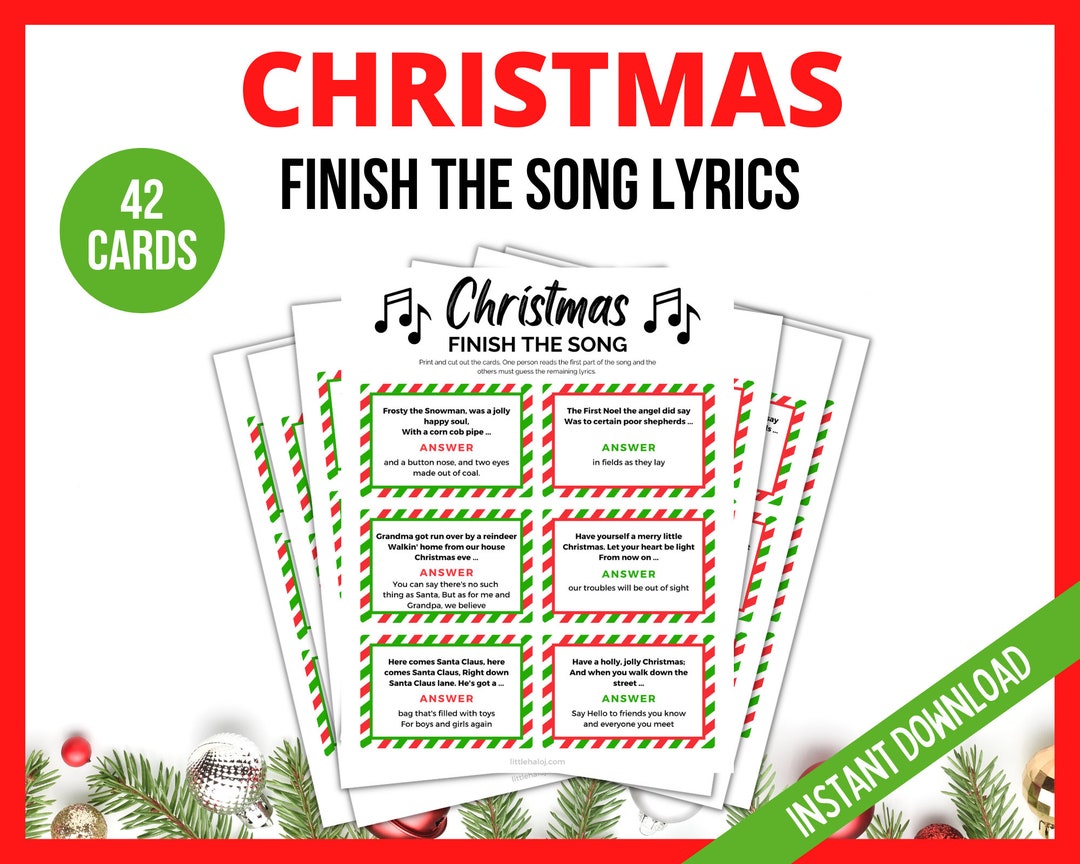 Christmas Finish The Song Christmas Carol Lyrics Download Now Etsy Christmas Finish The Song Christmas Carol Lyrics Download Now Etsy
