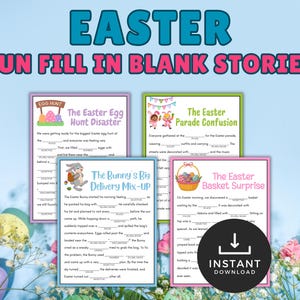 Easter Fill In The Blank Stories, Easter Party Games, Printable Festive Game