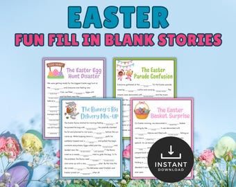 Easter Fill in the Blank Stories, Easter Party Games, Printable Festive ...