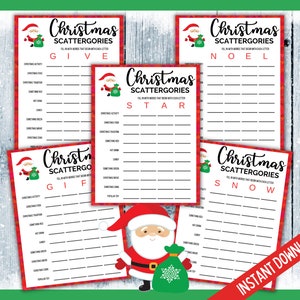 Christmas Santa Scattergories, Xmas Scattergories Printable Game, Christmas Eve Game, Scattergories List, Christmas Party Game image 2