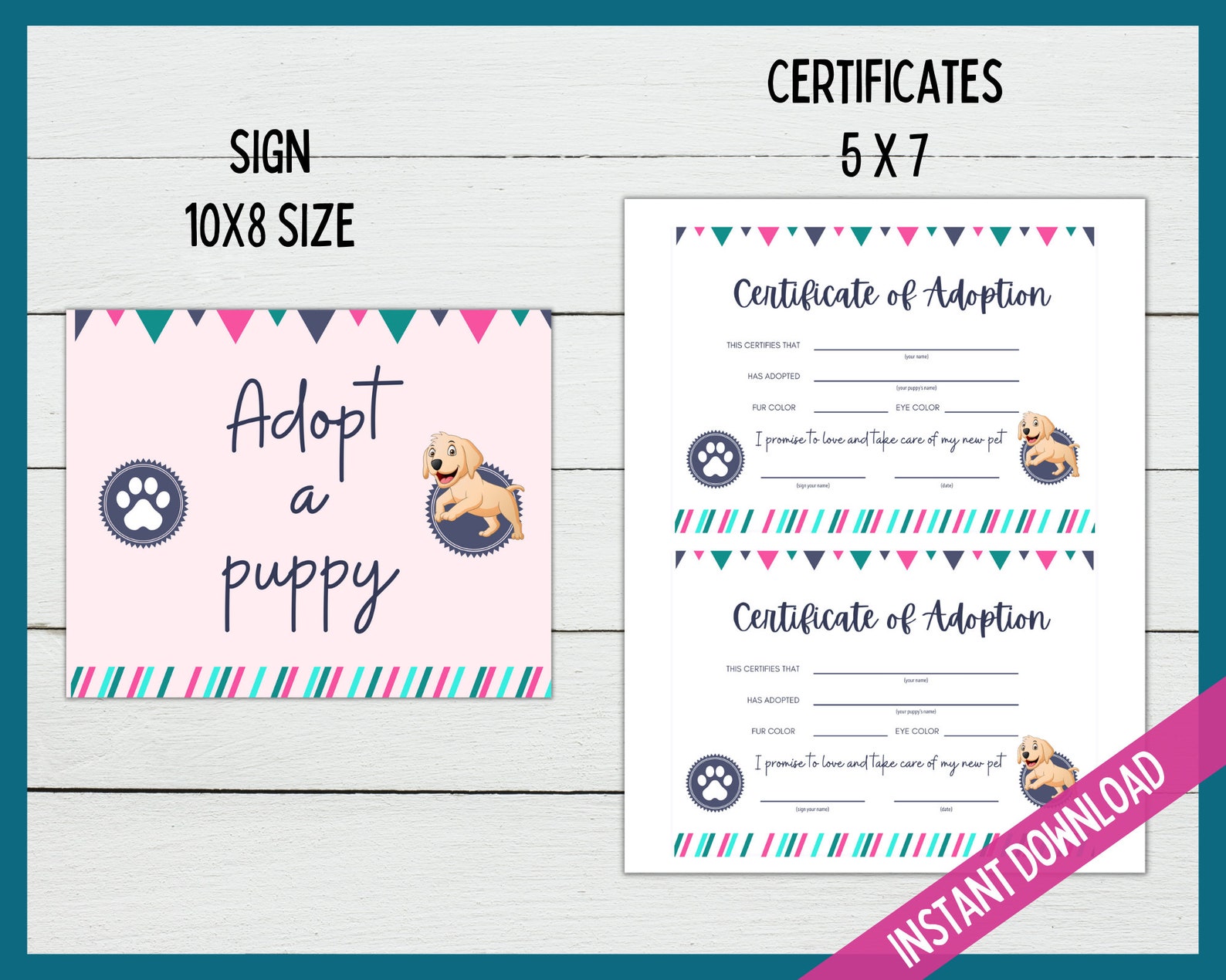 Pet Adoption Certificate, Adopt A Pet, Puppy Adoption Certificate ...