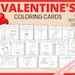 Valentine Coloring Cards, Printable Valentine's Day Cards, Kids Valentines Cards, Printable Coloring Valentines Cards, Classroom Cards
