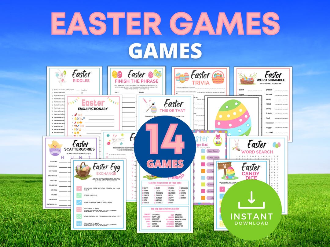Ultimate Easter Games Bundle for Kids & Adults, Printable Easter Party ...