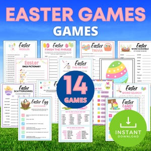 Ultimate Easter Games Bundle for Kids & Adults, Printable Easter Party Games, Easter Activity, Classroom Games, Fun Easter Activities