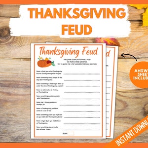 Thanksgiving Games Bundle, Selfie Scavenger Hunt, Find Someone Bingo, Thanksgiving Trivia, Thanksgiving Feud, Family Thanksgiving Fun image 6