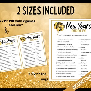 New Year's Eve Riddles, NYE Party Games, New Years Eve Printable Game, New Years Eve Party Games, Fun New Years Eve Jokes, Riddle Me This image 3