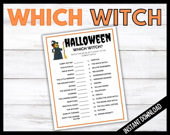Halloween Which Witch is Witch?, Halloween Printable Games, Halloween Family Game, Halloween Matching Witch Game, Halloween Party Games