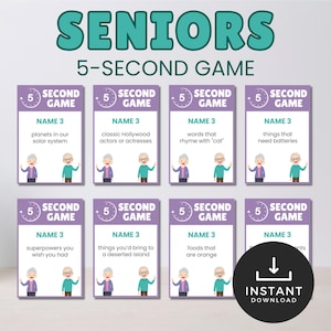 5 Second Game, Aktywności dla seniorów z demencją, Aktywności dla osób z demencją, Karty dla osób z demencją, Gra mózgowa, Gra pamięciowa dla osób z chorobą Alzheimera, Gra dla osób starszych
