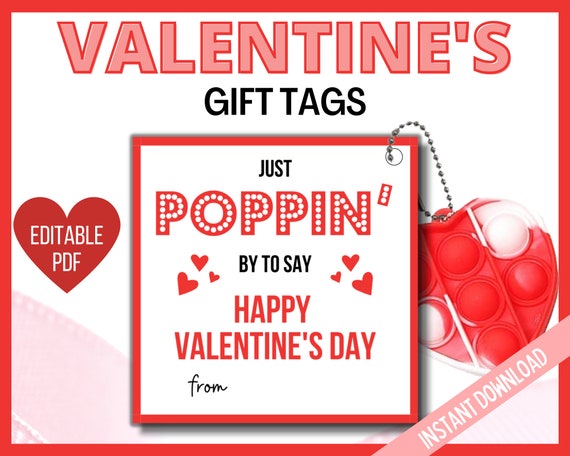 Pop It Valentines Card Personalized Valentines Tag Editable Valentine Pop It Valentines Card Personalized Valentines Tag Editable Valentine