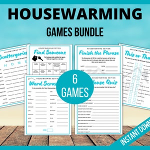 Housewarming Printable Games Bundle, Housewarming Game, New House, Housewarming Party Games, Homeowner games image 1