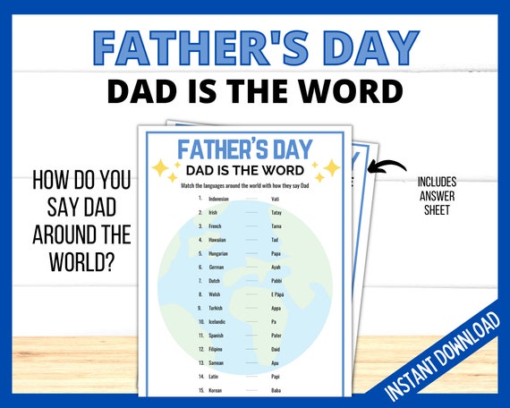 Father's Day Printable Game Fun Dad Games Dad Around the 