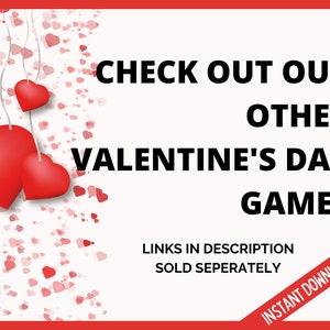 Valentine's Day A-Z Game, Valentine's Day Game, Galentine's Day Party Games, V-Day Games, Fun Valentines Day Games, Valentines Printables image 5