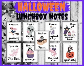 Halloween Lunchbox Notes For Kids, Back to School Halloween Notes, Trick or Treat Lunch Box Notes, Printable Halloween Lunch Notes