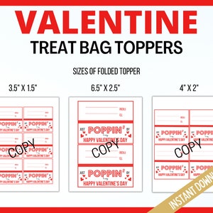 Valentine's Day Treat Bag Topper, Valentines Poppin Gift Tags, Valentines Popping Gift Tag, Kids Valentines Day Cards, Printable Candy image 3