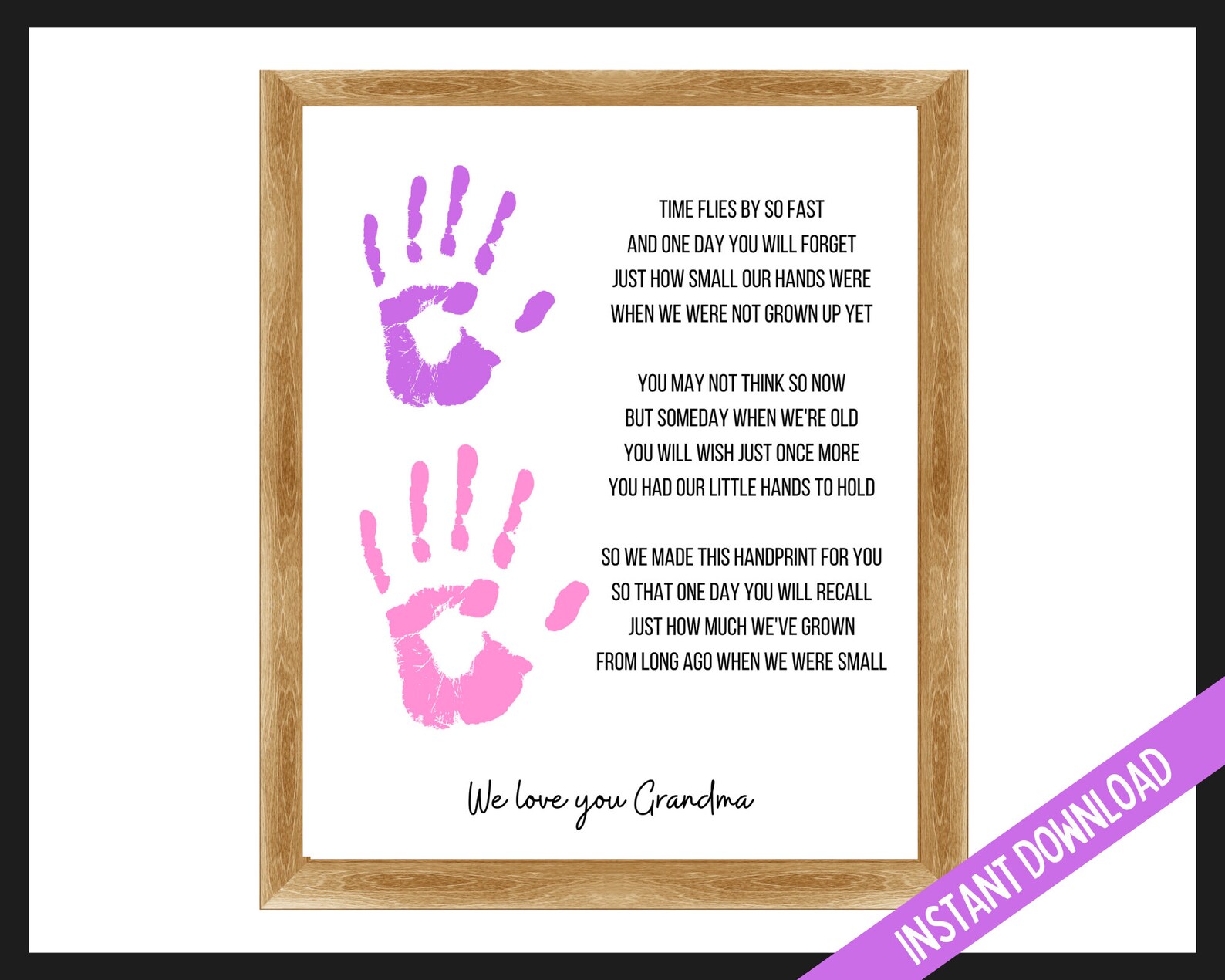 Grandma Handprint Poem Handprint Poem Gift for Grandma From Etsy