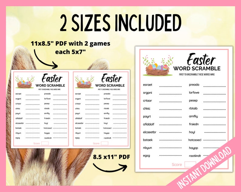 Easter Word Scramble, Easter party Games, Easter Word Unscramble Party Game, Kids Easter Game, Teen Easter Word Game, Holiday Activity image 4