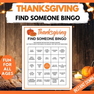 Thanksgiving Games Bundle, Selfie Scavenger Hunt, Find Someone Bingo, Thanksgiving Trivia, Thanksgiving Feud, Family Thanksgiving Fun image 3