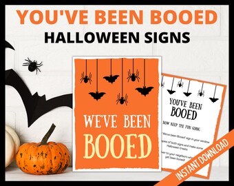 You've Been Booed Printable Sign and Treat Topper, We've Been Booed - You've Been Booed - Neighborhood Halloween Game