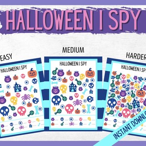 Halloween I Spy Printable Game, Halloween Games, Halloween Printables, Halloween fun games for Kids, Ispy game for all ages, Fall I Spy Game