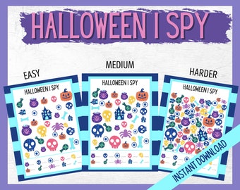 Halloween I Spy Printable Game, Halloween Games, Halloween Printables, Halloween fun games for Kids, Ispy game for all ages, Fall I Spy Game
