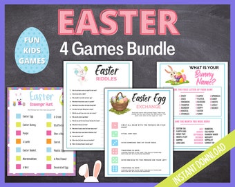 Easter Games Bundle for Kids, Printable Easter Party Games, Easter Activity, Classroom Easter Game, Fun Easter Games Bundle