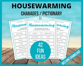 Housewarming Printable Game, Housewarming Charades, Housewarming Pictionary, New House, Housewarming Party Games, Homeowner game